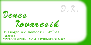 denes kovarcsik business card